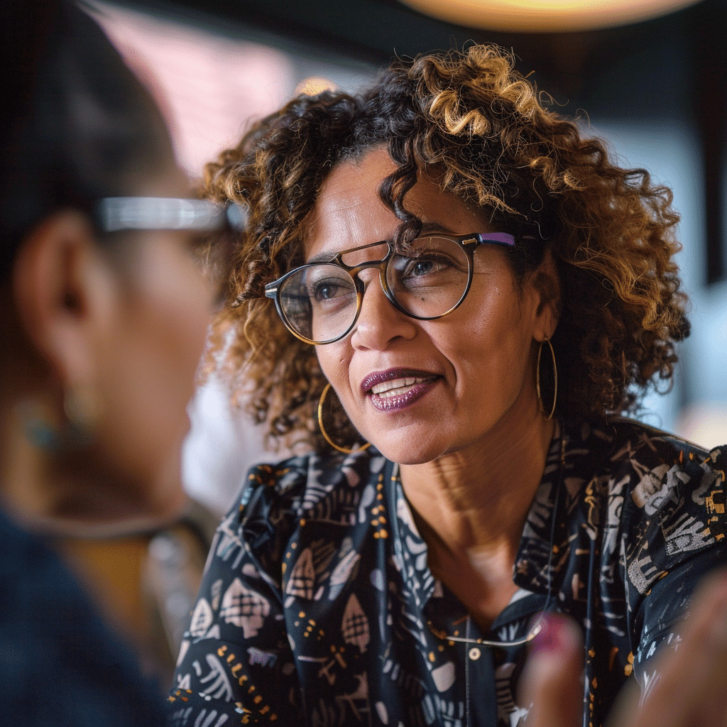 thomasokeeffe 93488 A woman with glasses giving advice to a y f9df6138 dc85 42ca 90f9 5227e1afae36 2
