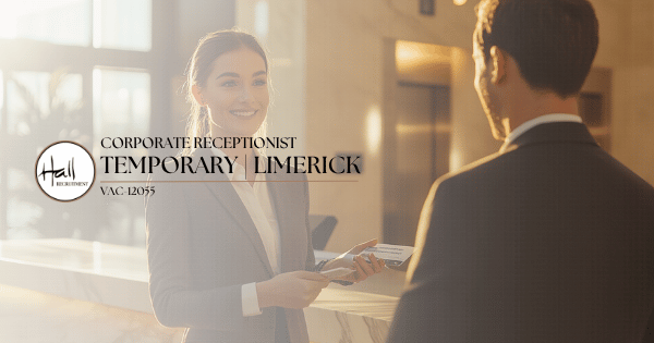 We’re hiring a Temporary Corporate Receptionist to provide front-of-house support across Limerick, including City centre offices and Business Districts. Assignments vary in length and location, offering experienced professionals the chance to work in fast-paced corporate environments. This role requires strong reception skills, a professional manner, and personal transport to commute easily between city and business park locations.