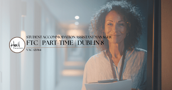 A Student Accommodation Assistant Manager is required in Dublin 8 for the academic year September 2025 – May 2026. This FTC position involves two evening shifts per week (6:00 p.m. – 11:00 p.m.) at €20 per hour, supporting the safety and wellbeing of international students living away from home. It’s a role for someone dependable, empathetic, and experienced in guiding young people — ensuring they are cared for, respected, and supported in a secure environment.