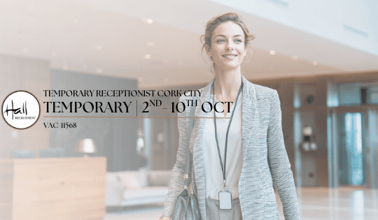 Temporary Receptionist Cork City