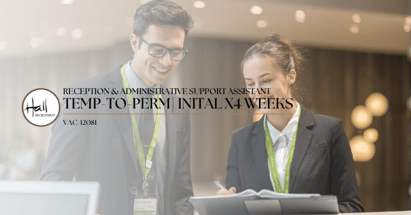 Our latest Temp-to-Perm career opportunity for an experienced Receptionist and Administrative Support office professional. Initally offered as a four-week temporary assignment, this role has genuine potential to become a permanent position for the right person. This is a fantastic opportunity for an individual fwho enjoys a varied workload, takes pride in providing excellent service, and is eager to develop their career in administration within a professional environment.